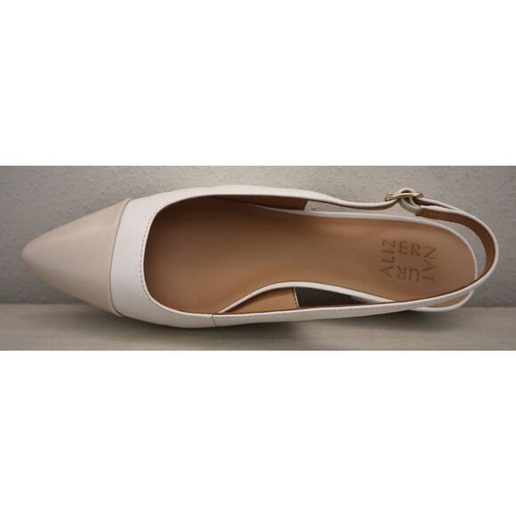 Naturalizer I8728M3100 Women Sz 8M White/Porcelain Leather Banks Slingback Pumps - Picture 8 of 14